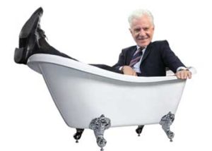 attorney in a bathtub