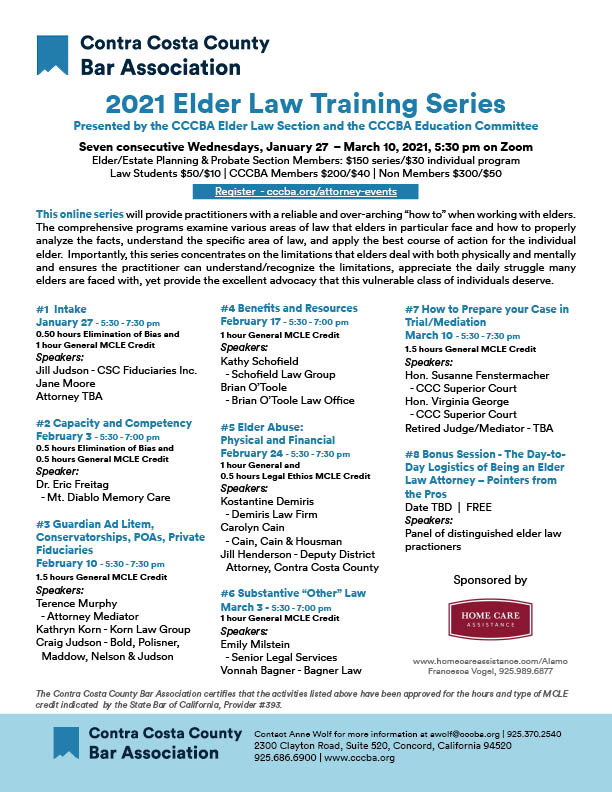 Elder Law Training Series 2021