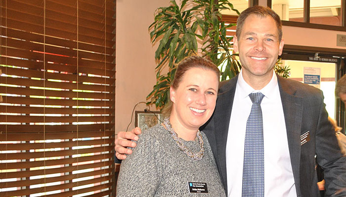 CCCBA President Ericka McKenna with President Elect David Erb McReynolds at CCCBA's Lunar New Year 2022 in Walnut Creek.