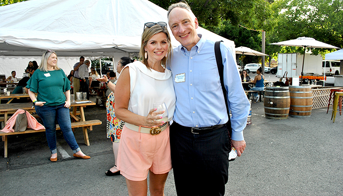 Lisa Mendes and Judge Christopher Bowen at the All Section Summer Mixer at Calicraft in Walnut Creek. 