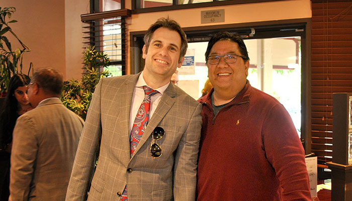 Matthew Talbot with CCCBA Past President James Wu at CCCBA's Lunar New Year 2022 in Walnut Creek.