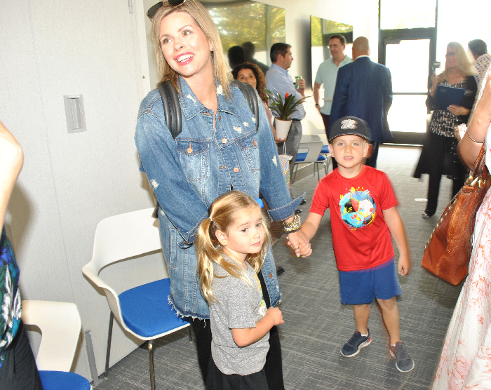 Lisa Mendes with her two children, a girl and a boy