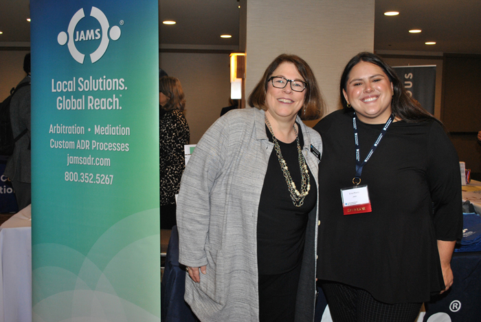Anne Wolf with Erica Ploetz of JAMS, the Event Benefactor of the MCLE Spectacular 2022