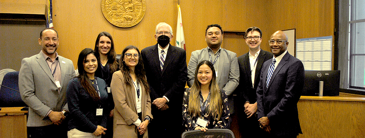 Group of new lawyers at Contra Costa County Superior Court with the Presiding Judge, Ed Weil 