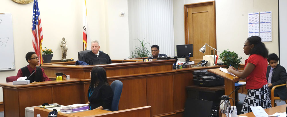 students participating in Mock Trial