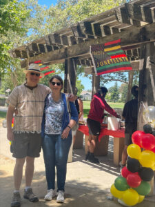 Man and woman at Juneteenth celebration